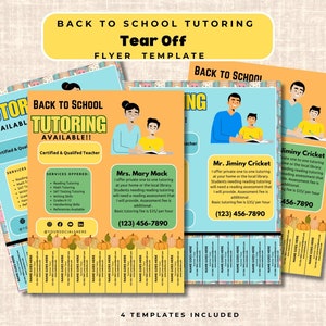 Tutoring Flyer, Back to School Tutoring Flyer, Canva Template, Editable Flyer, Reading Tutor, Math Tutor, SAT Tutor,  Printable Flyer