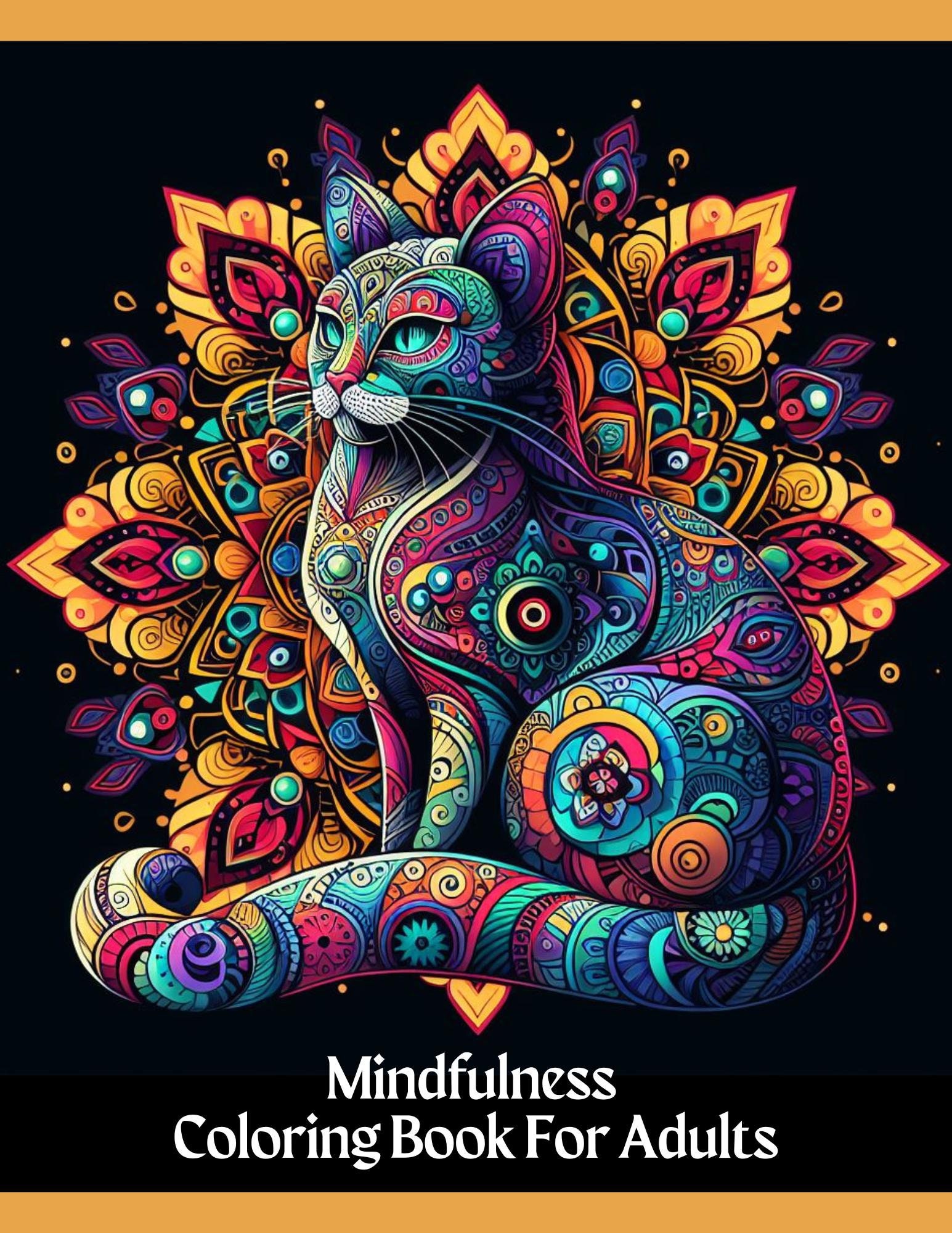 Zen Cats Mandala – Libro de colorear para adultos: alivio del estrés, mindfulness y relajación con datos sobre gatos