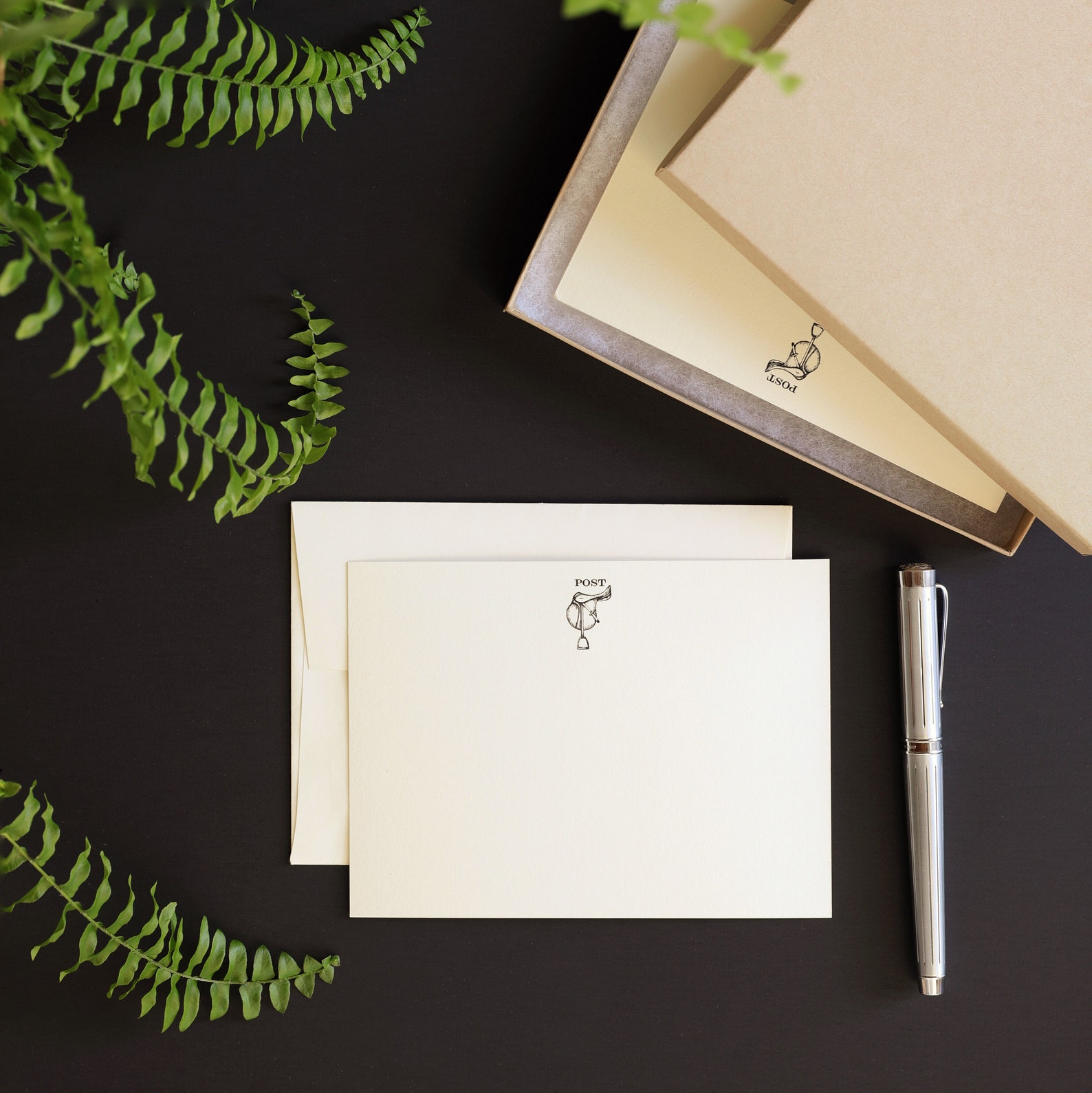 Engraved Saddle Stationery Set with Box Etsy