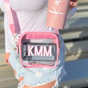 Clear Stadium Bag, Clear Bag with Strap, Clear Concert Purse, Varsity Letter Patches, Adhesive Patches