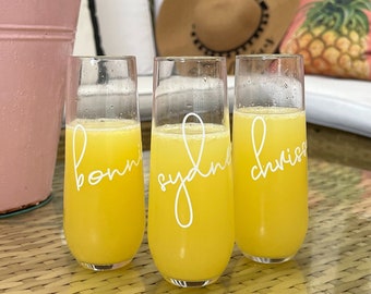 Champagne Flute | Bridesmaid Gift | Personalized Bridesmaid Champagne Glasses | Personalized | Monogram Glasses