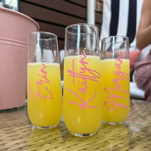 Champagne Flute | Bridesmaid Gift | Personalized Bridesmaid Champagne Glasses | Personalized | Monogram Glasses