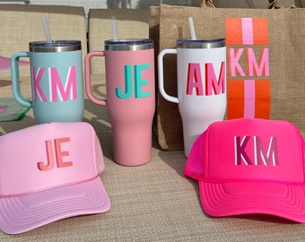 Shadow Monogrammed Cap - Monogrammed Cap - Bridesmaids Gifts, Wedding Gifts