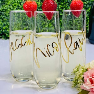 Champagne Flute | Bridesmaid Gift | Personalized Bridesmaid Champagne Glasses | Personalized | Monogram Glasses