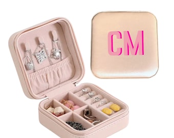 Shadow Monogram Travel Jewelry Case - Personalized Gift