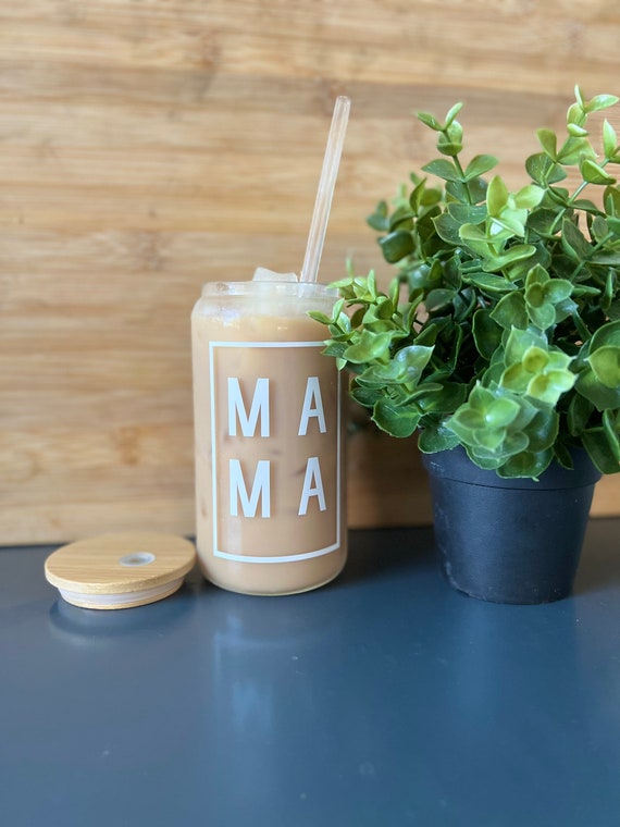 Personalized Iced Coffee Cup Glass Can Soda Cup With Lid and Straw  Bridesmaid Gift Idea Custom Proposal Gifts EB3496ERT 