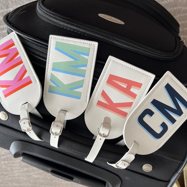 Shadow monogram Luggage Tag - Travel Accessory / Bachelorette Party