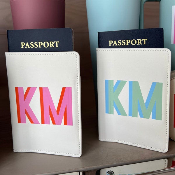 Personalized Leather Passport Holder, Vacation Passport Holder