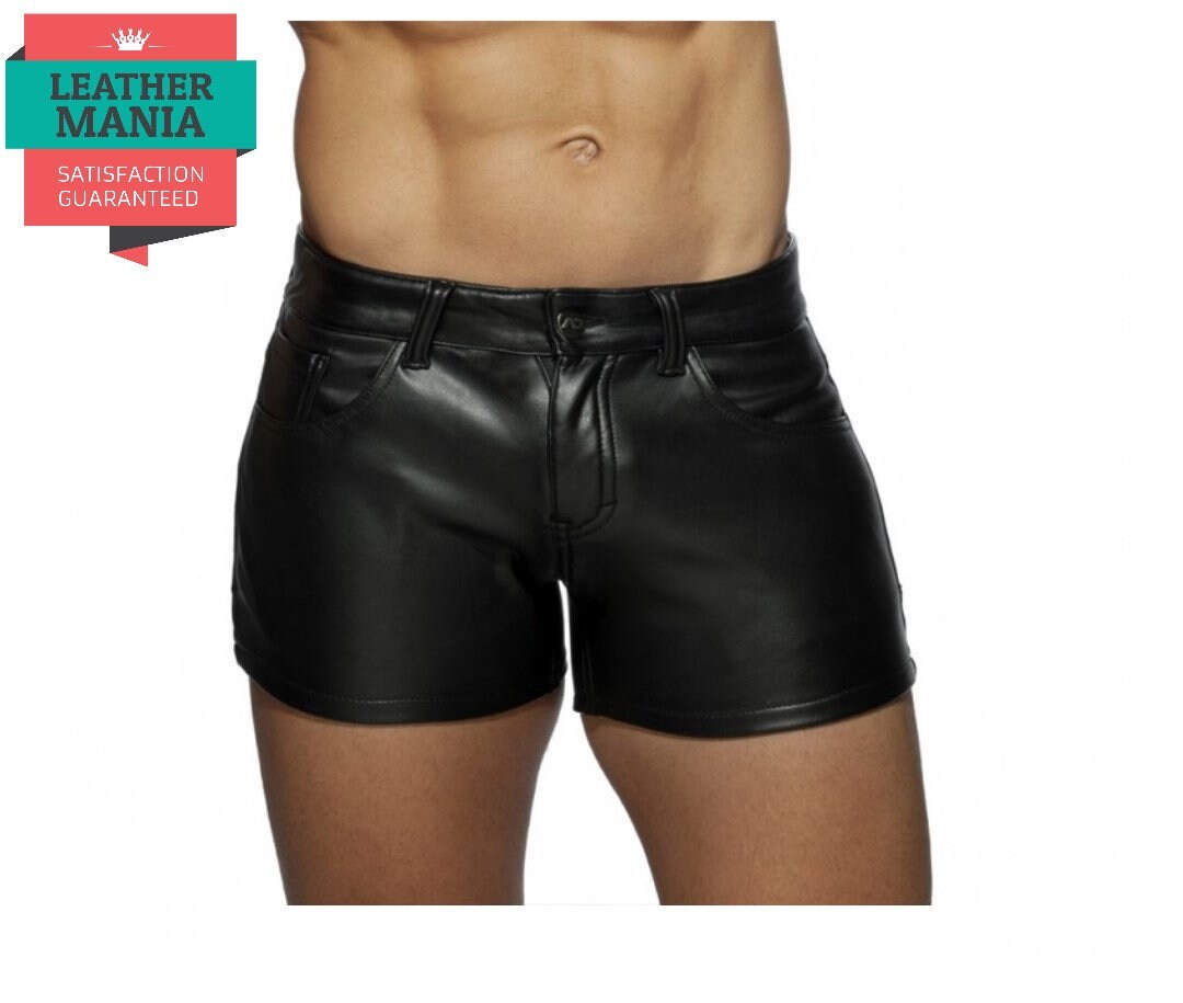 Image of Mens Real Sheep Leather Shorts For Men Hand Made Summer - Casual Shorts & Gym