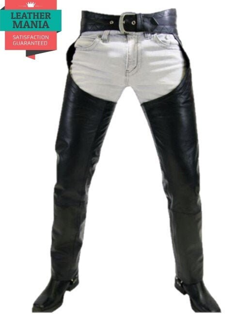 Image of Hand Made Genuine Leather Chaps For Men - Handcrafted Bikers Costume
