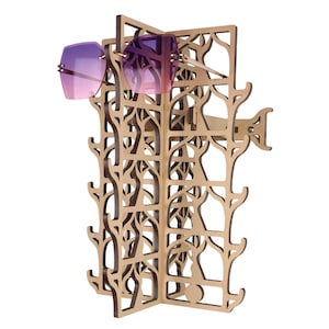 Wall Mounted Sunglasses Rack - 15-Pair - Dancer - Cherry