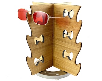 12 ct Bamboo Rotating Sunglasses Rack