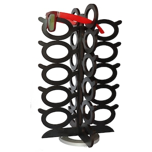 20 ct Wood Rotating Sunglasses Rack - Oversize Glasses