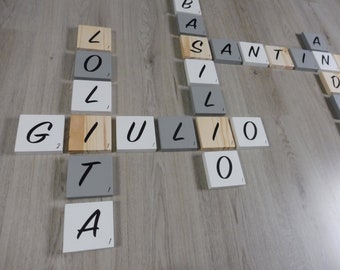 Lettre de Scrabble géante en bois, Lettre bois, prénom bois, lettre, chambre fille, chambre bébé, déco, design