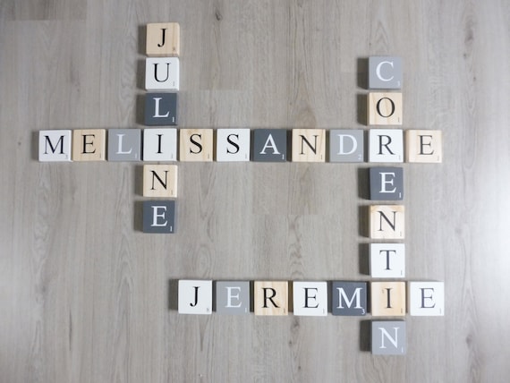 Lettre scrabble géante, lettre en bois, lettre en bois prénom