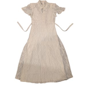 Vintage Cap Sleeve Lace White Cream Dress - Etsy