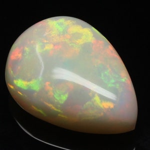 Multi Color Welo Fire Opal Cabochon 1.53 Carat 10.1x7.6x3.9 MM AAA Grade Natural Ethiopian Welo Fire Opal Oval Shape Cabochon