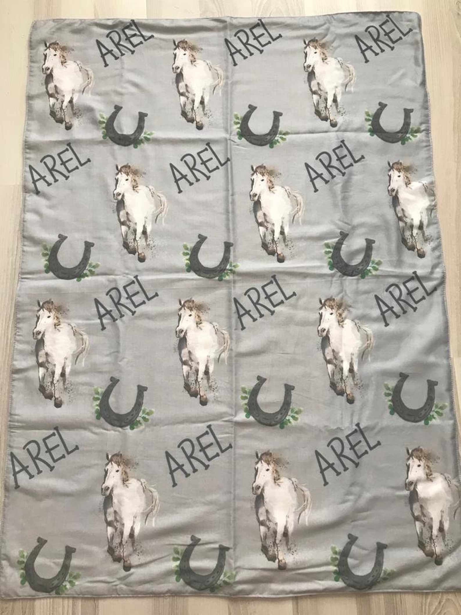 Personalized Baby Blanket Horse Baby Blanket Baby Name Etsy