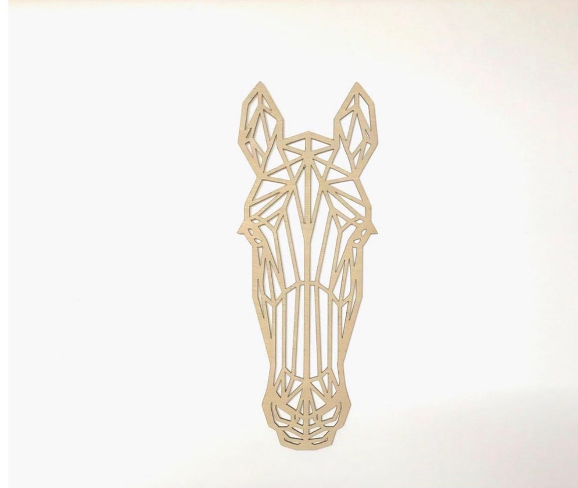 Wooden Horse Head Wall Art, Home Decor, Geometric, Gift Etsy