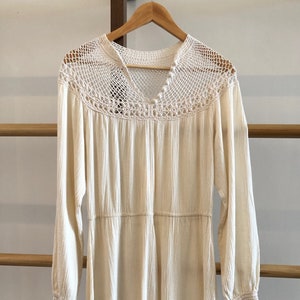 Vintage Cotton and Crochet Dress image 1