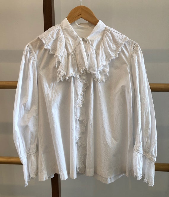 Antique Embroidered Ruffle Blouse