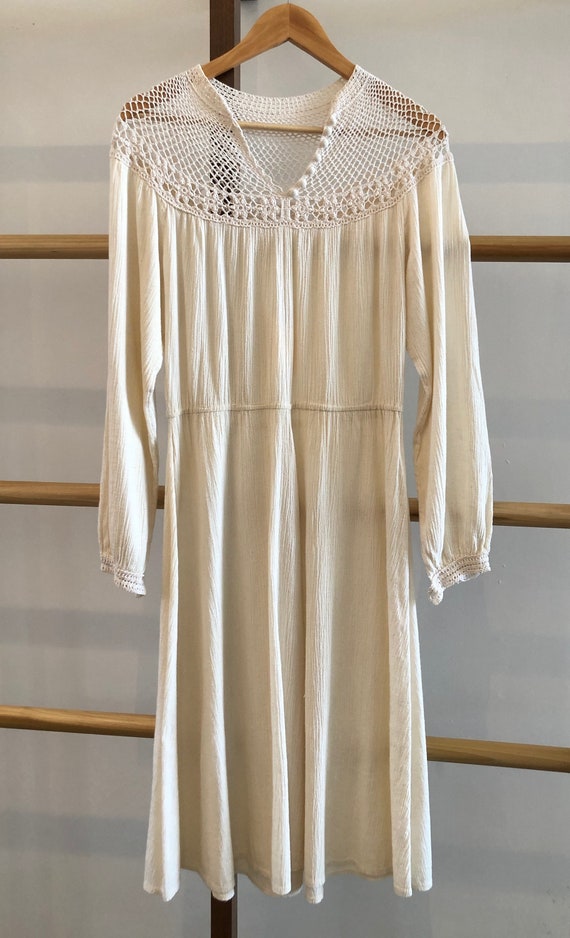 Vintage Cotton and Crochet Dress