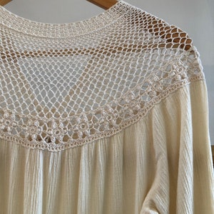 Vintage Cotton and Crochet Dress image 3