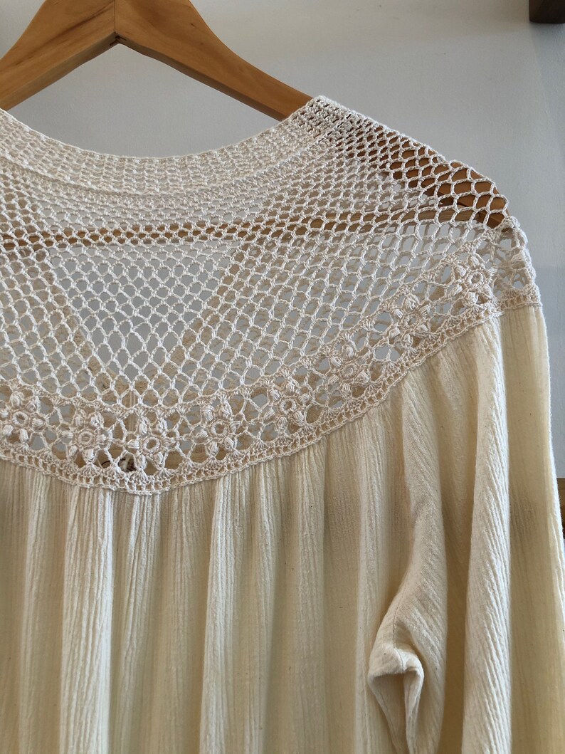 Vintage Cotton and Crochet Dress image 3