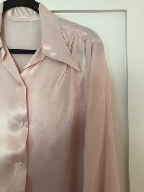Vintage Pale Pink Silk Blouse - image 2