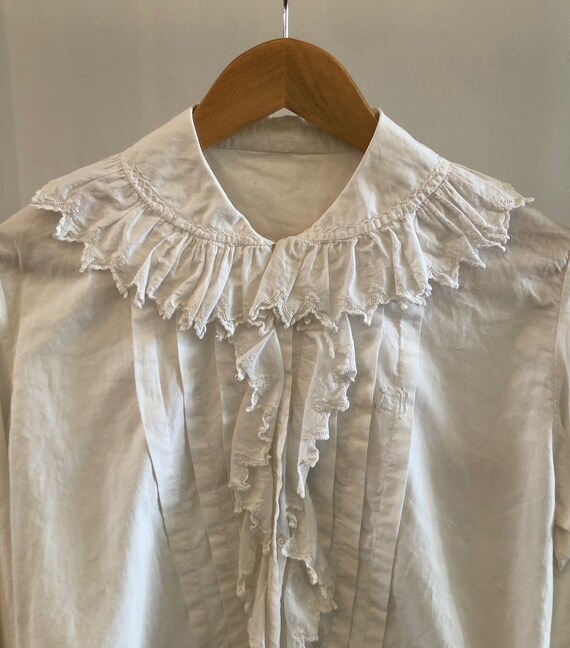 Antique Embroidered Blouse with Jester Trim