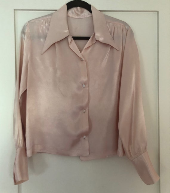 Vintage Pale Pink Silk Blouse - image 1