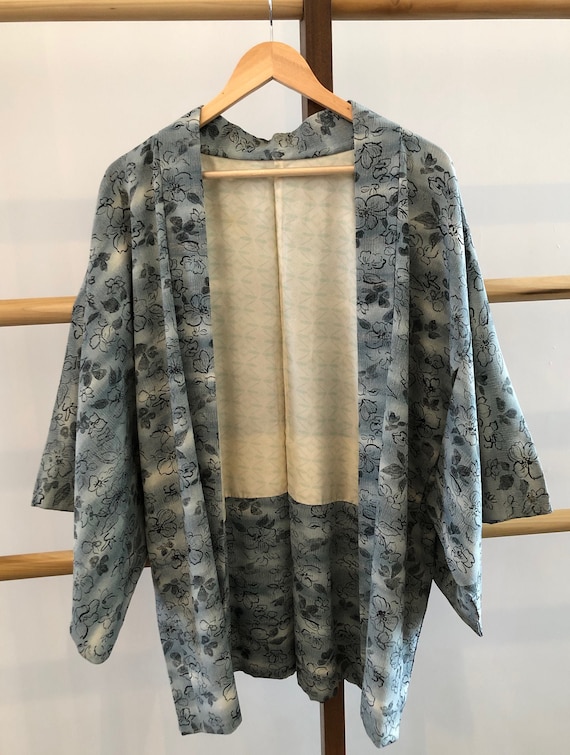 Vintage Soft Blue Kimono Jacket