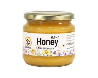 Pure Raw Organic Unheadted Unprocessed Honey 450g - Crystalized Raw 100% Best Honey