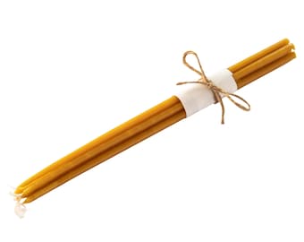 Meden's Pure Beeswax Candles - Honey Scented Candle Sticks - Tall Thin Taper Candles Dripless Smokeless - Pure Candles for Birthday, Church