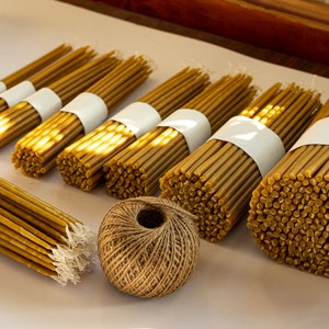 Pure Beeswax Church Candles - Dipper Tapered - 27cm, Handmade, 100% Pure Bees Wax