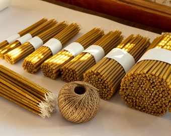 Pure Beeswax Church Candles - Dipper Tapered - 27cm, Handmade, 100% Pure Bees Wax
