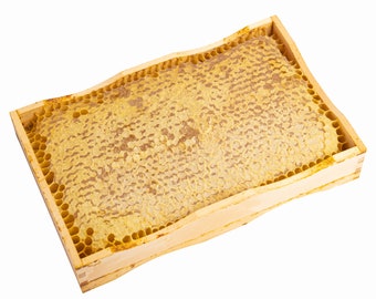 2 x 750g Frische Bienenwabe von Wildblumen - Natürlicher & Reiner Honig im Kamm