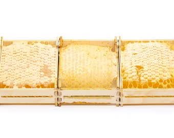 3 x 350g - 100% Pure Wildflower Honey In A Honeycomb - Naturally Made By Bees
