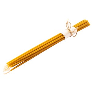 Meden&#39;s Pure Beeswax Candles - Honey Scented Candle (27cm) Thin Taper Candles, Orthodox Church Candle Tapers for Prayer, Ritual, Christmas