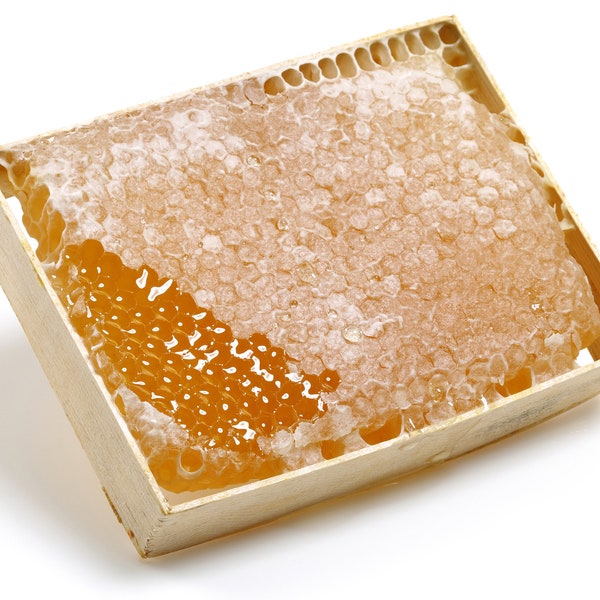 Raw Honeycomb Full Frame, 2023 New Harvest - Organic Pure Honey - Wildflower Honeycomb