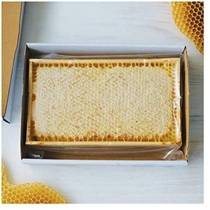 Pure Raw Honeycomb of Wildflowers - 350g Wooden Frame - Premium Honeycomb Of Wildflowers