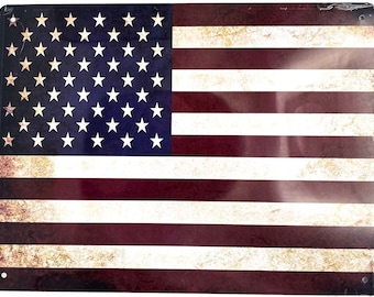 Vintage Style American Flag Metal Sign
