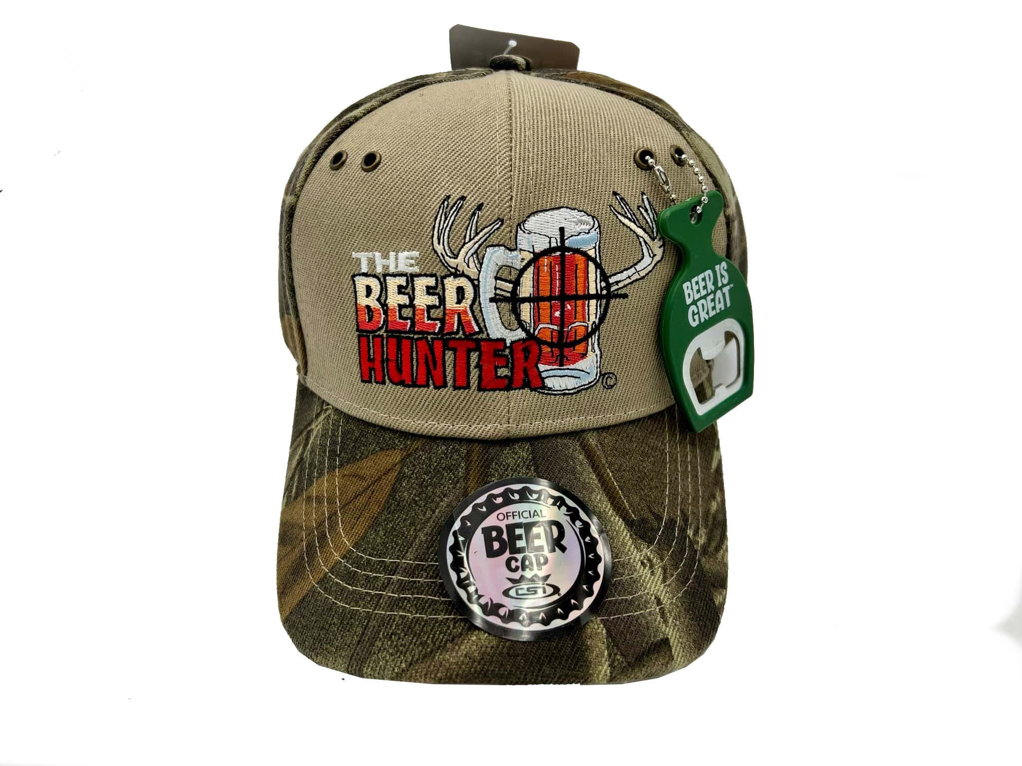 The Beer Hunter Bottle Opener Hat - Rugged Camo Style With a Twist