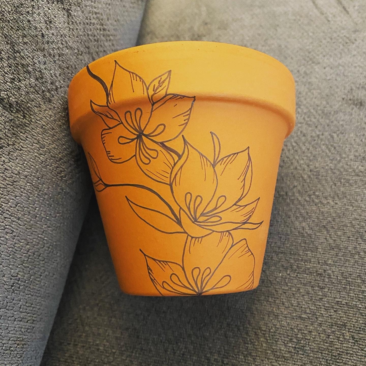 Medium hand painted terracotta pots | Etsy