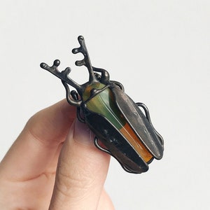 Bug Halloween Brooch beetle Stained Glass Broach Accessories Imitation Jewelry Pin Badge Woman Animal