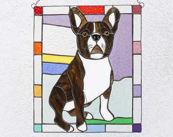 Custom stained glass dog, pet wall art, window hangings, memorial gift, Bereavement gift