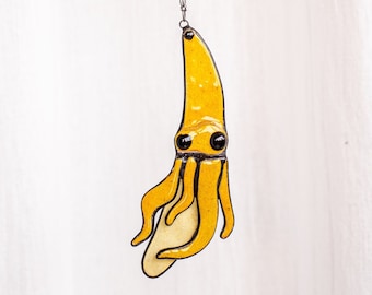 Banana Fused Glass Suncather. Kitchen decor, funny wall sun catcher, nursery decor, window hangings, Mother's gift