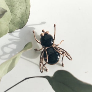 Halloween Bug Brooch Beetle Glass Black Broach Metal Bronze Pin Woman Accessories Imitation Jewelry Badge Interested Boys Animal