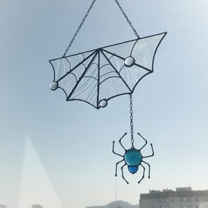 Halloween Stained Glass Spider web cobweb net Suncatcher Black Home House Decor Window Wall Hangings Cling Gift House