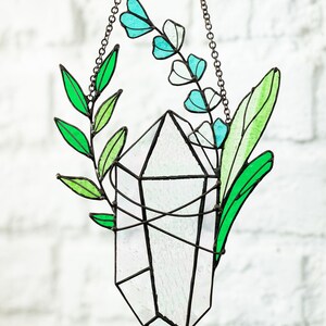 Stained glass window hangings Clear Crystal Sister Grandma Mom Gift Suncatcher, Wall Decoration Art